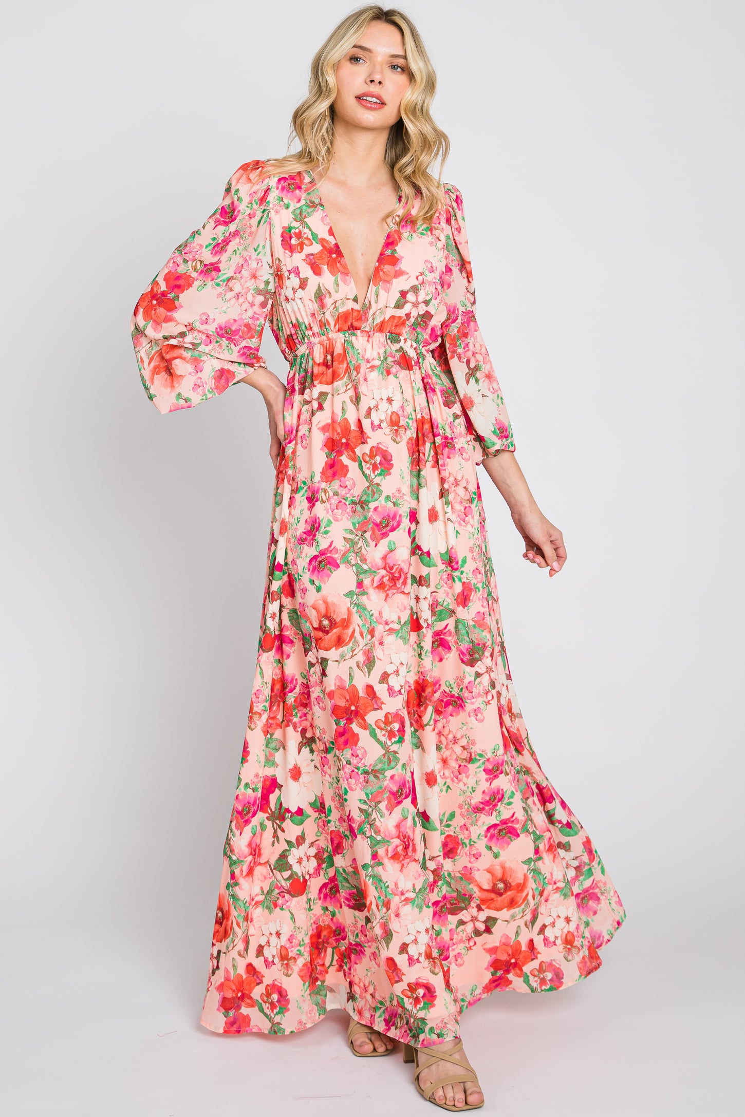 Laira Long Floral Dress - wanderlustbysahiba.co.in