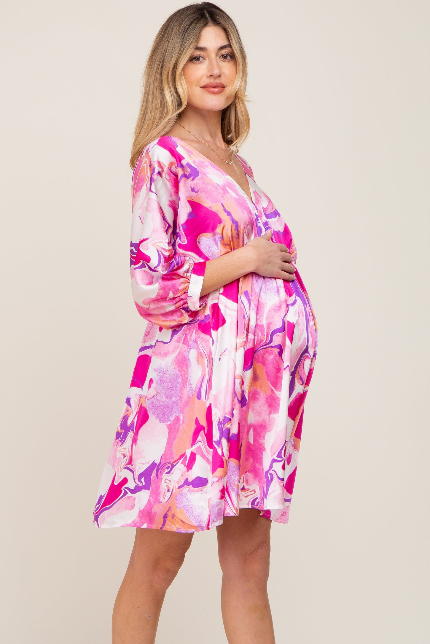 satin babydoll dress pink Frankies Bikinis - Bo Silk Babydoll Dress
