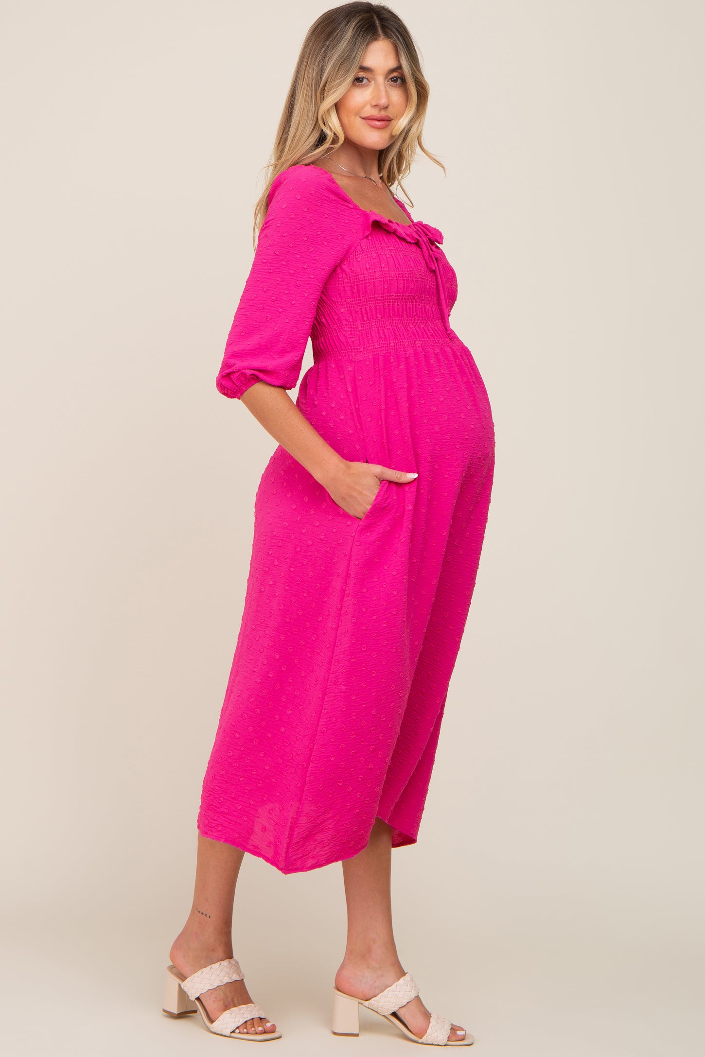 midi fuchsia dress women More Good Days Fuchsia Pink Midi Dress Shop the Mint