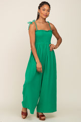 Green Sleeveless Cropped Jumpsuit