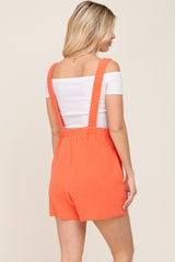 Coral Square Neck Elastic Strap Romper