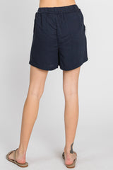 Navy Drawstring Pocketed Shorts