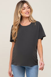 Black Faded Basic Maternity T-Shirt