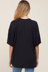 Black Basic Oversized Maternity T-Shirt