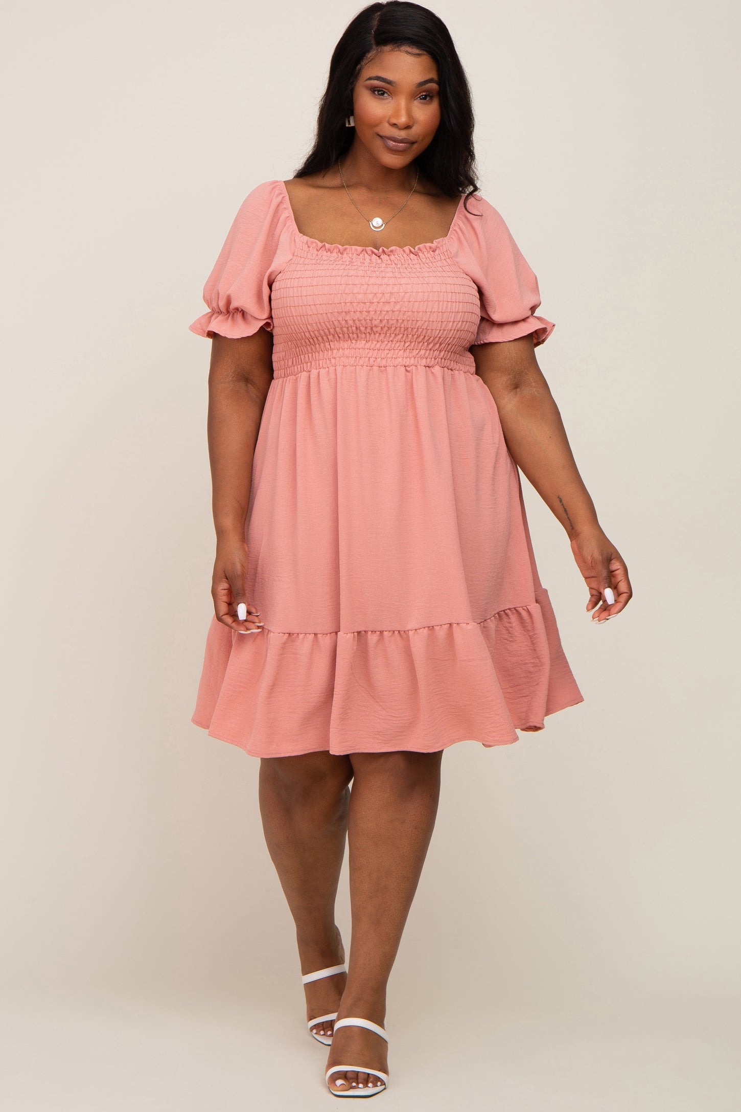 coral pink dress plus size Final Sale Plus Size Maxi Dress in Coral Zip Zag Multi-Color Print