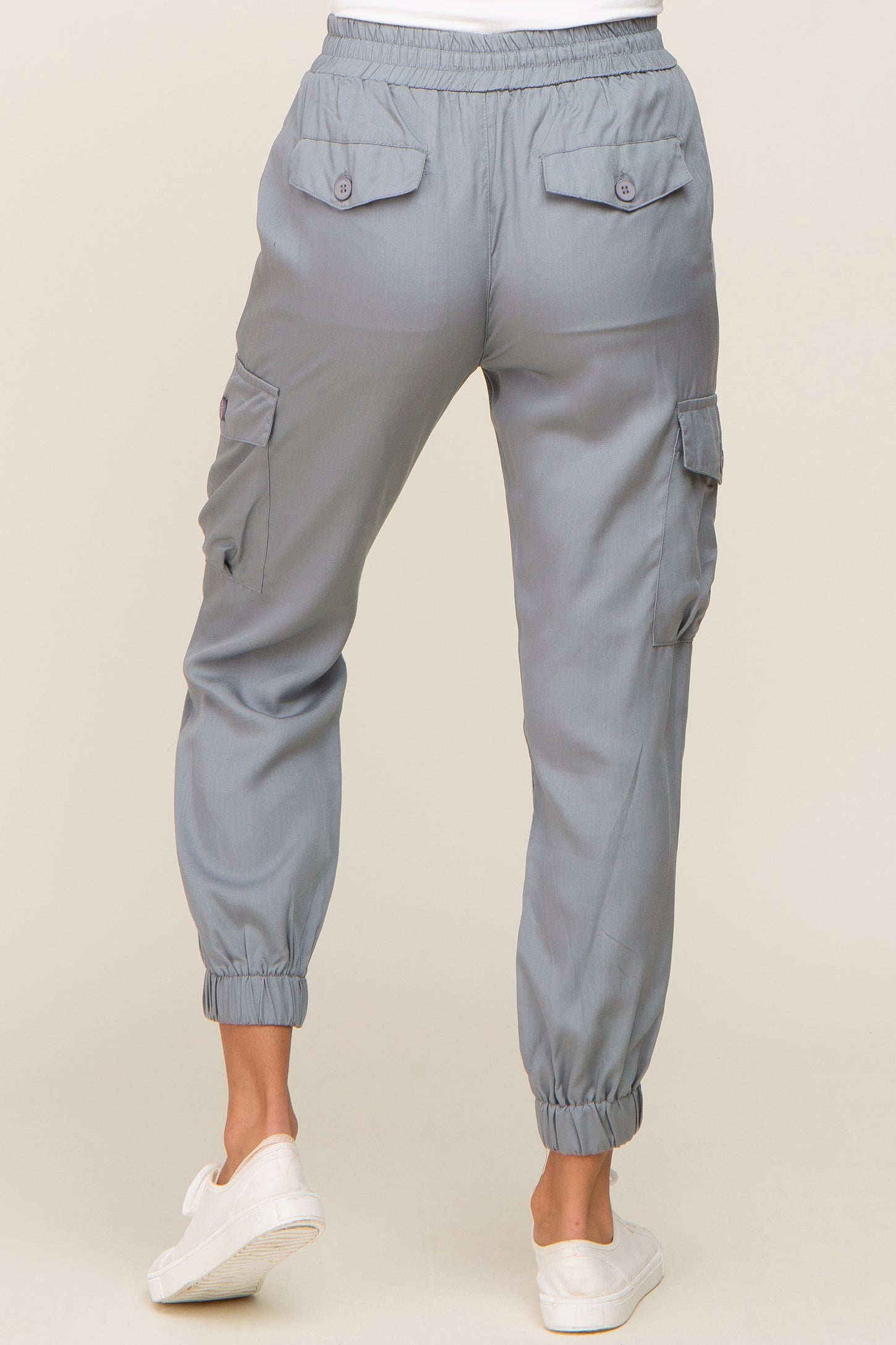 Grey Drawstring Cargo Pants