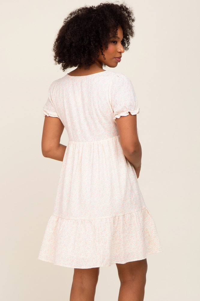 Cream Micro Floral Babydoll Dress – PinkBlush