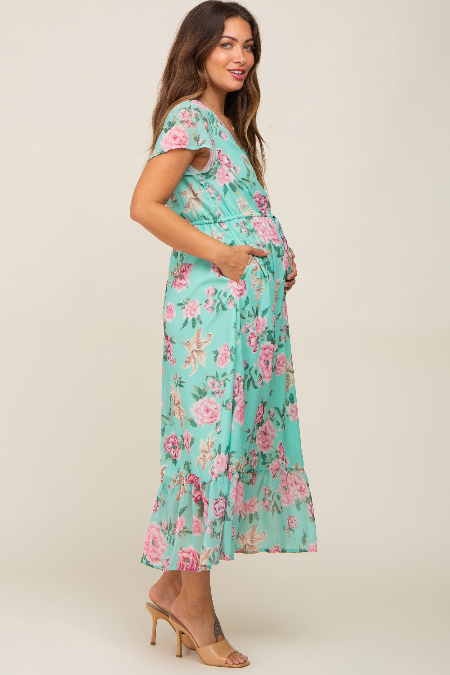 Mint Floral Maternity Dress Green Floral Smocked Mint Green Maternity Maxi Dress Long Sleeve Mint Floral Maternity Dress Green Floral Smocked Mint Green Maternity Maxi Dress Long Sleeve