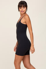 Black Fitted Padded Romper