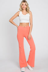 Coral Layered V-Front Maternity Leggings