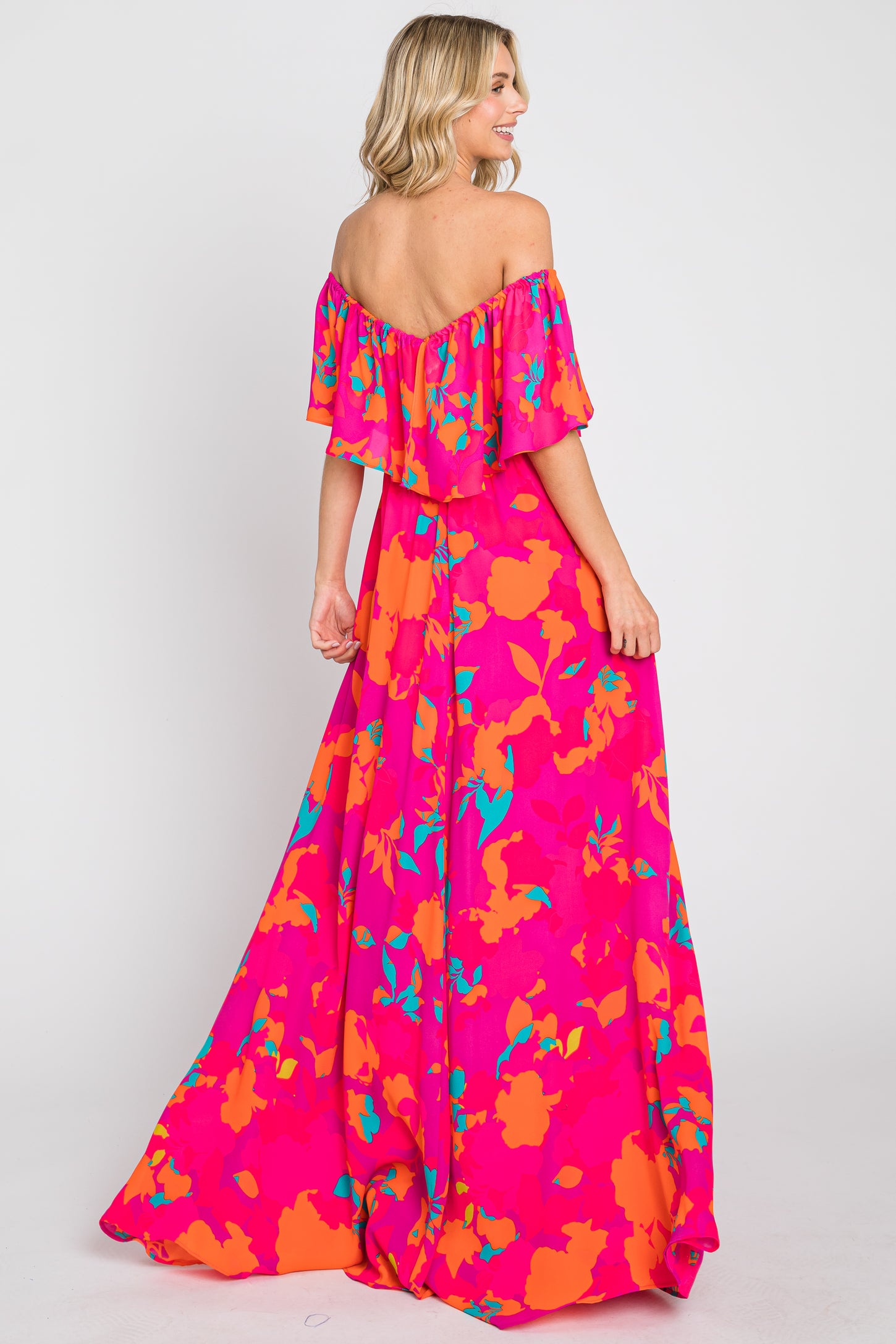 fuchsia floral maxi dress Alie Street Sophia Maxi Dress Fuchsia Florals