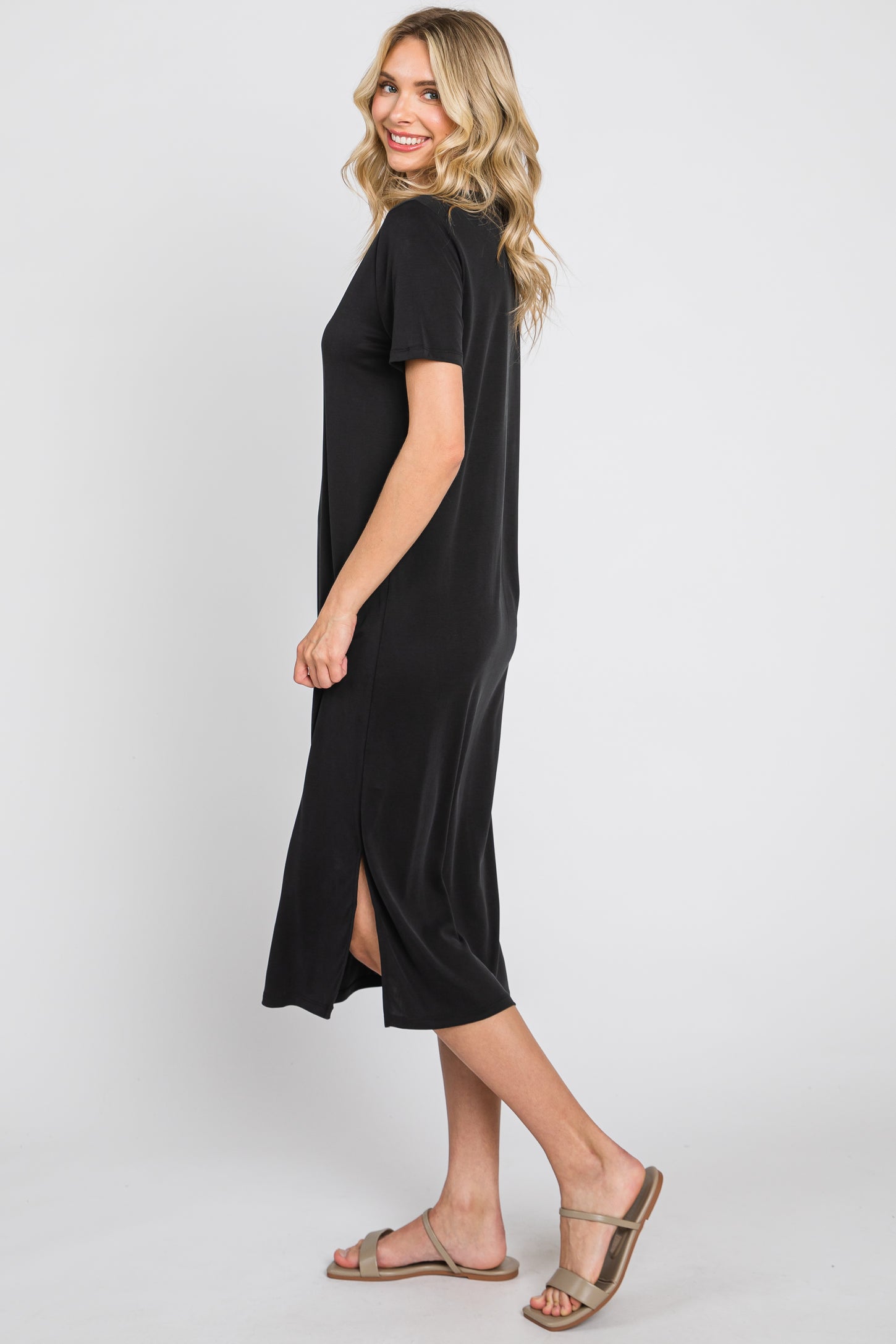 Black Shift Midi Dress Black Shift Midi Dress