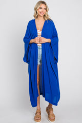 Royal Blue Open Front Long Maternity Coverup