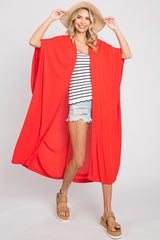 Red Open Front Long Coverup