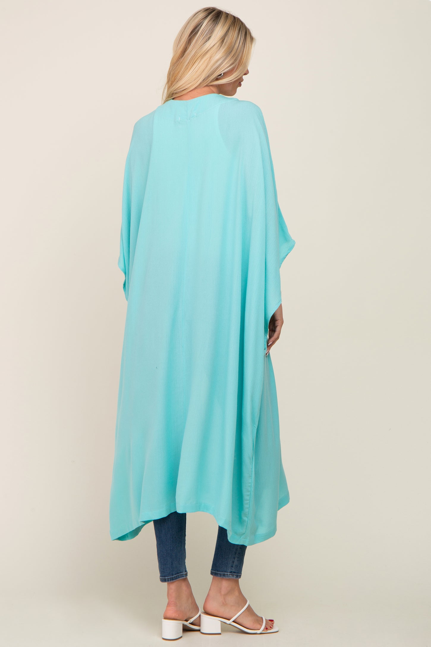 Mint Green Open Front Long Coverup