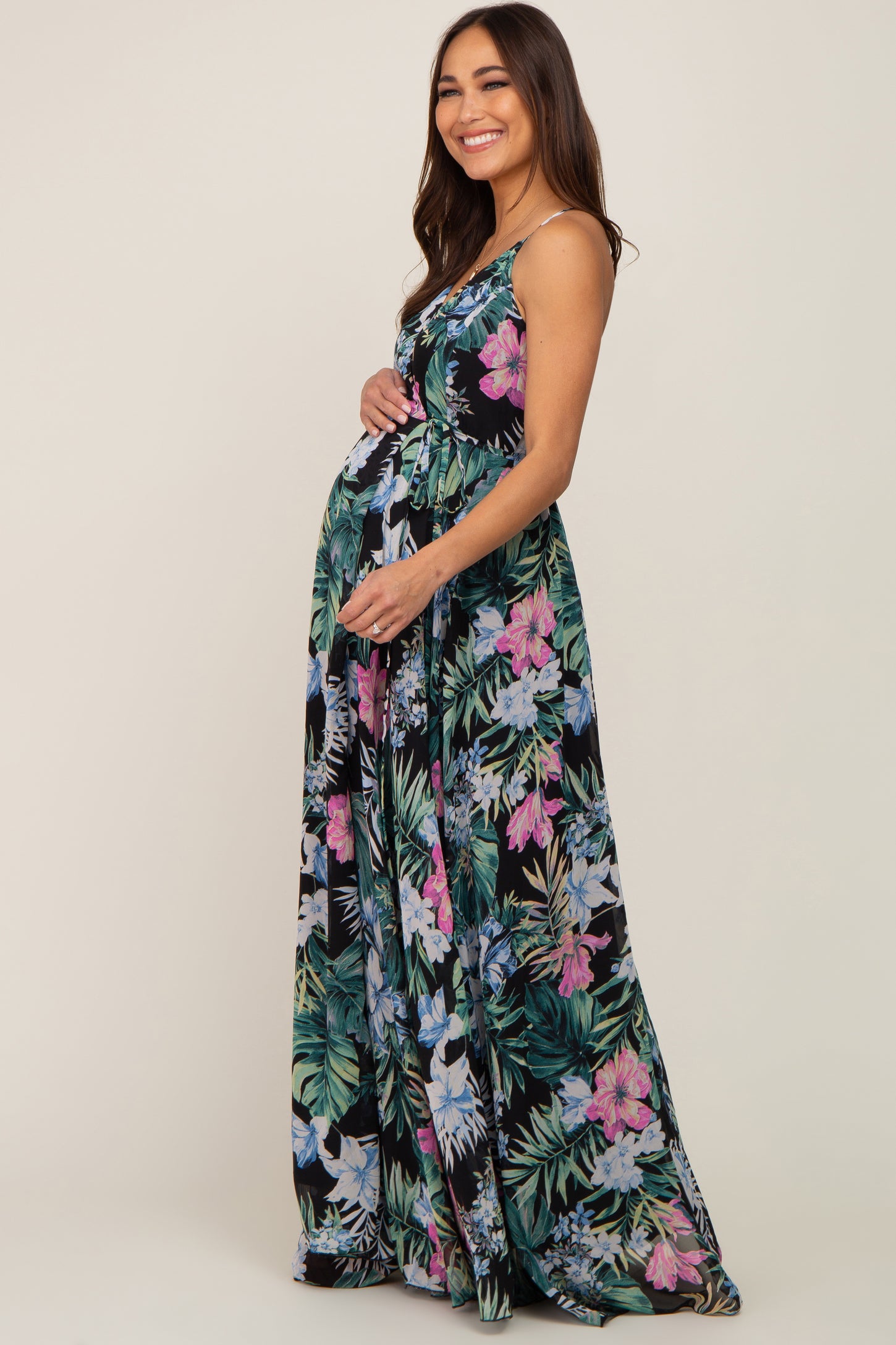 tropical chiffon maxi dress Tropical Chiffon Maxi Dress