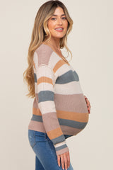 Multi-Color Striped Maternity Sweater