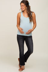 Mint Knit Sleeveless Maternity Top