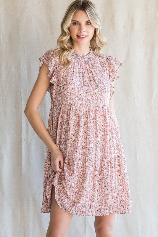 Pink Floral Chiffon Tiered Maternity Dress PinkBlush Pink Floral Chiffon Tiered Maternity Dress PinkBlush
