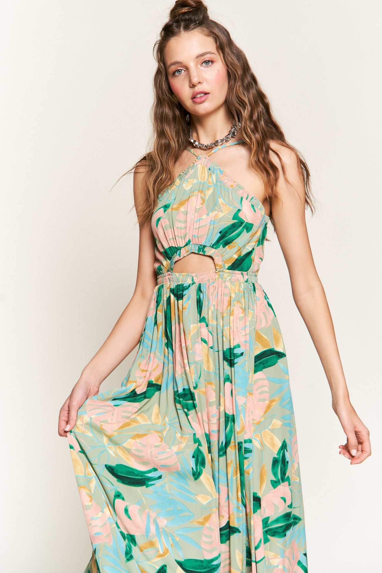 Sage Green Floral Maxi Dress – PinkBlush