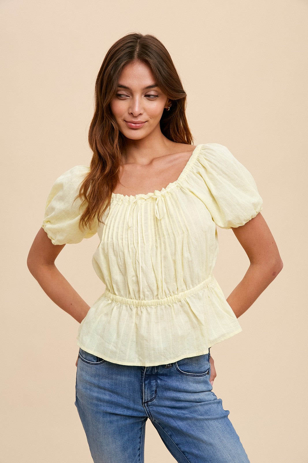 yellow peasant blouse