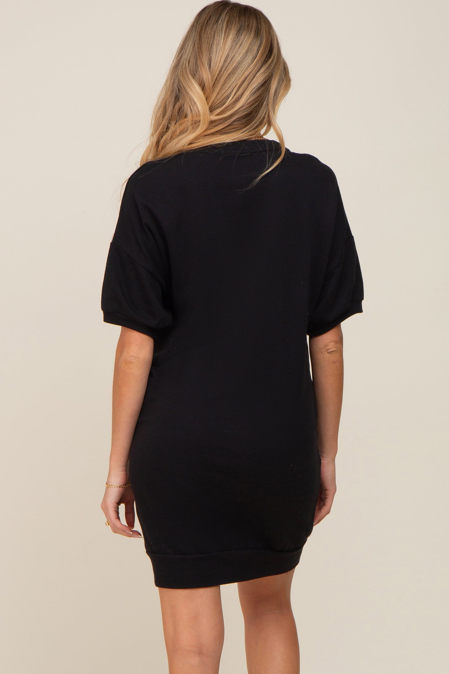 Black Short Sleeve Oversized Maternity T-Shirt Dress PinkBlush Black Short Sleeve Oversized Maternity T-Shirt Dress PinkBlush