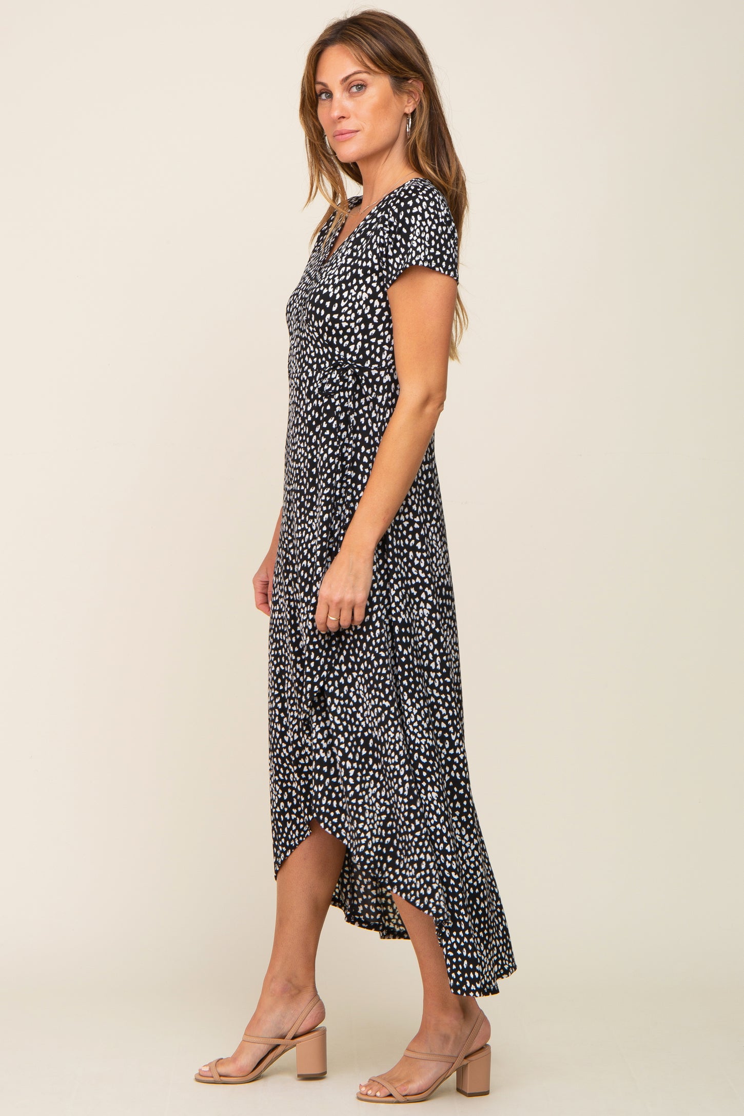 Black Animal Print Wrap Dress – PinkBlush