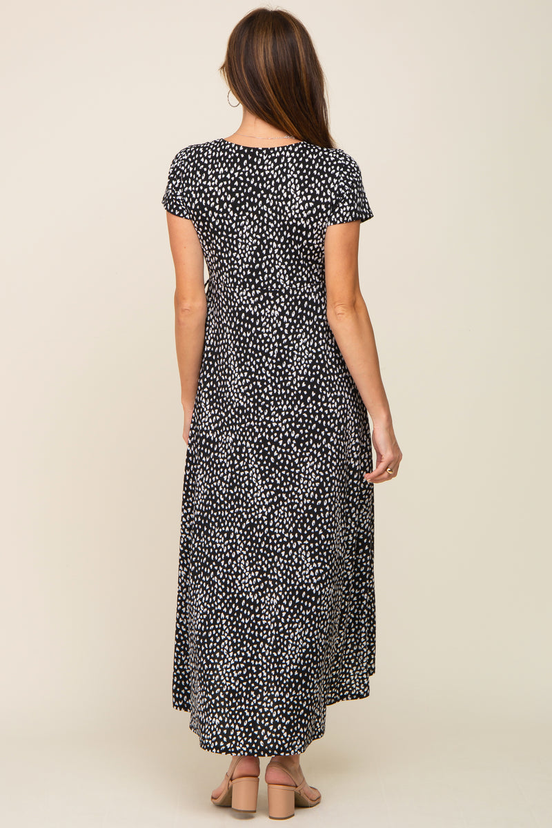 Black Animal Print Wrap Dress – PinkBlush