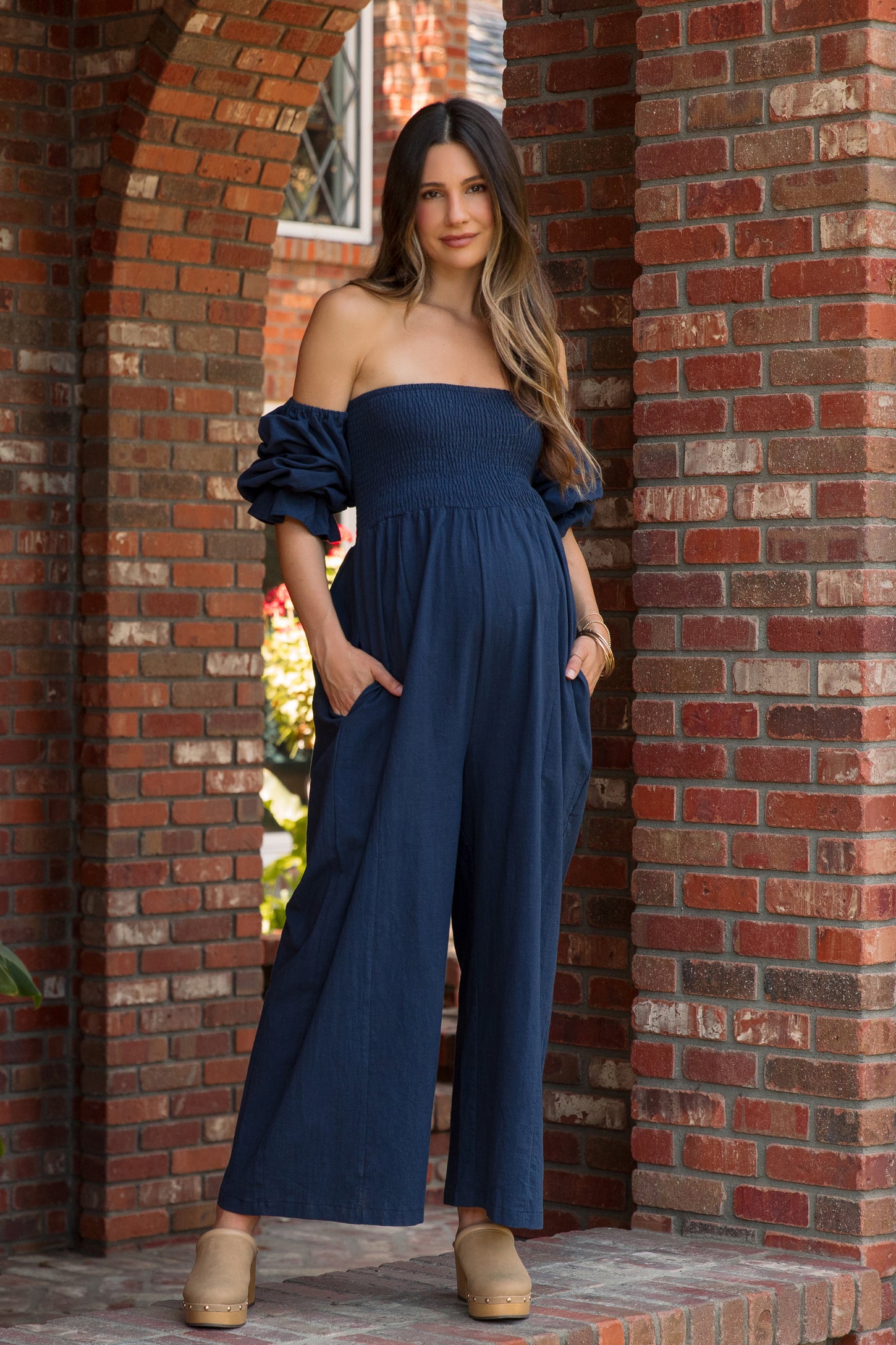 Maternity Blue Brushed Snit Wrap Jumpsuit | Women | George at ASDA