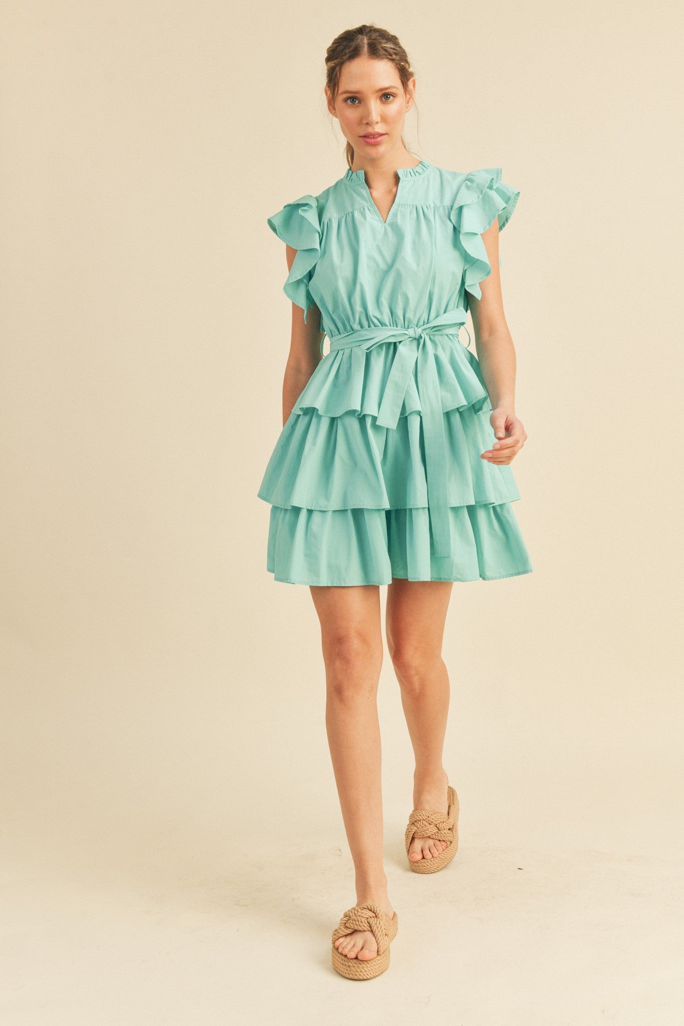 aqua ruffle mini dress Ruffle Mini Dress Exclusive