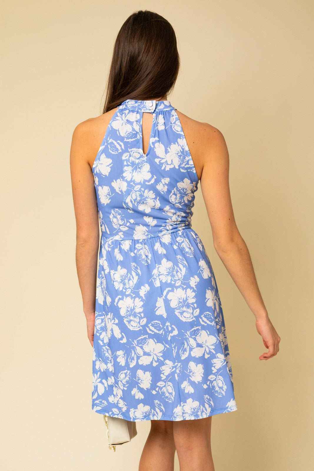 Blue White Floral Halter Mini Dress PinkBlush Blue White Floral Halter Mini Dress PinkBlush