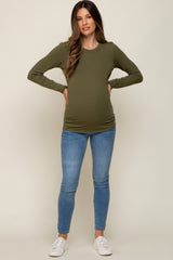 Olive Long Sleeve Maternity Top