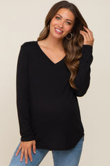 Black Long Sleeve Maternity Top