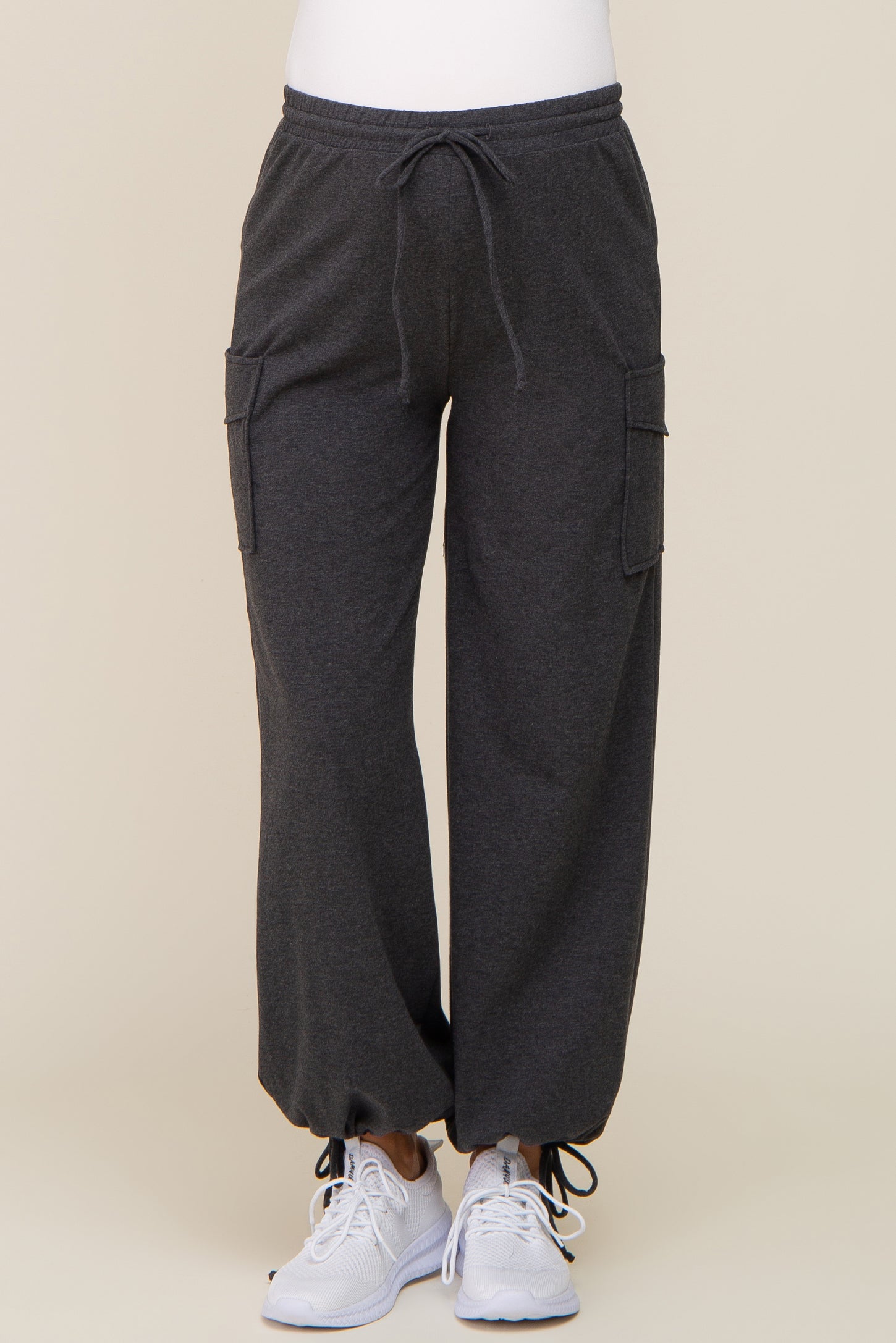 Charcoal Side Pocket Drawstring Ankle Tie Lounge Pants– PinkBlush