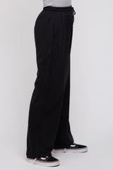 Black Drawstring Wide Leg Lounge Pants