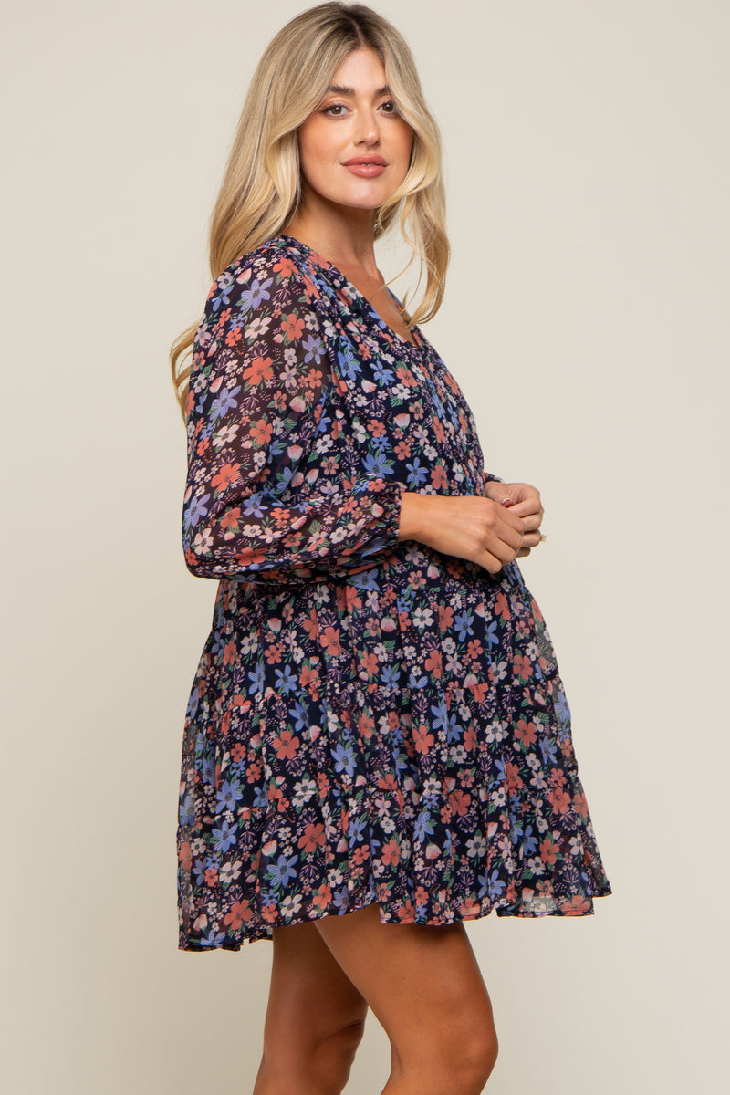 sachin and babi light blue dress Seraphine Sylvana Maternity Dress with Knotted Front & Short Sleeves