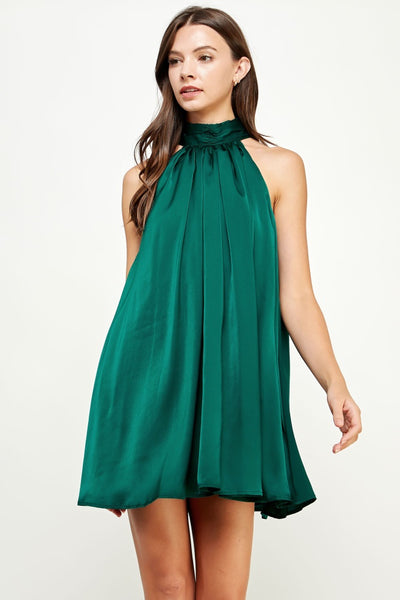 the heavy crepe halter dress Off-White Ruched Halter Crepe Maxi Dress main image 0