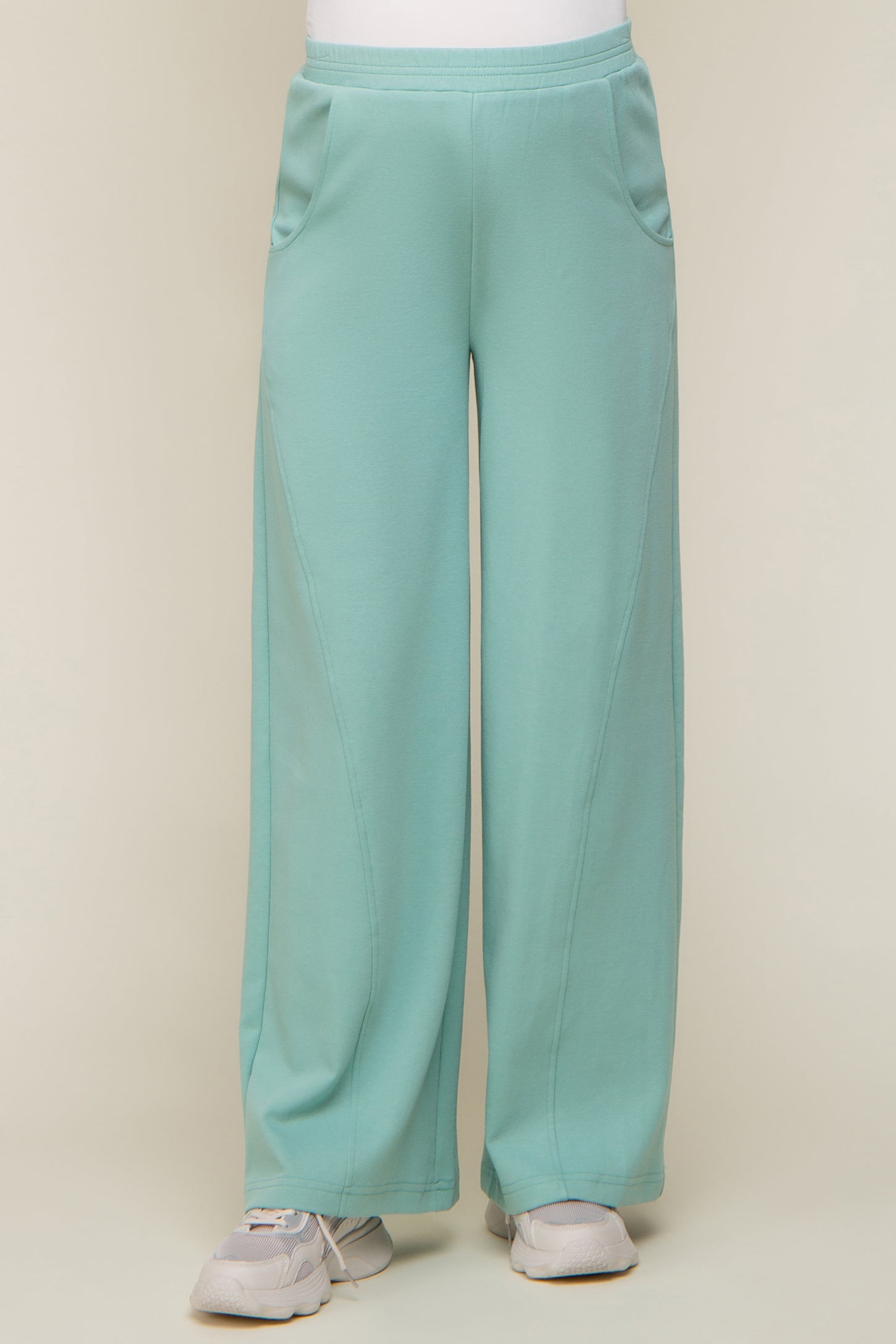 Mint Green Basic Wide Leg Maternity Lounge Pants