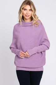 Lavender Funnel Neck Dolman Sleeve Sweater