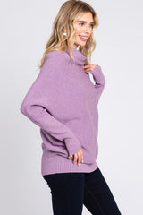 Lavender Funnel Neck Dolman Sleeve Sweater