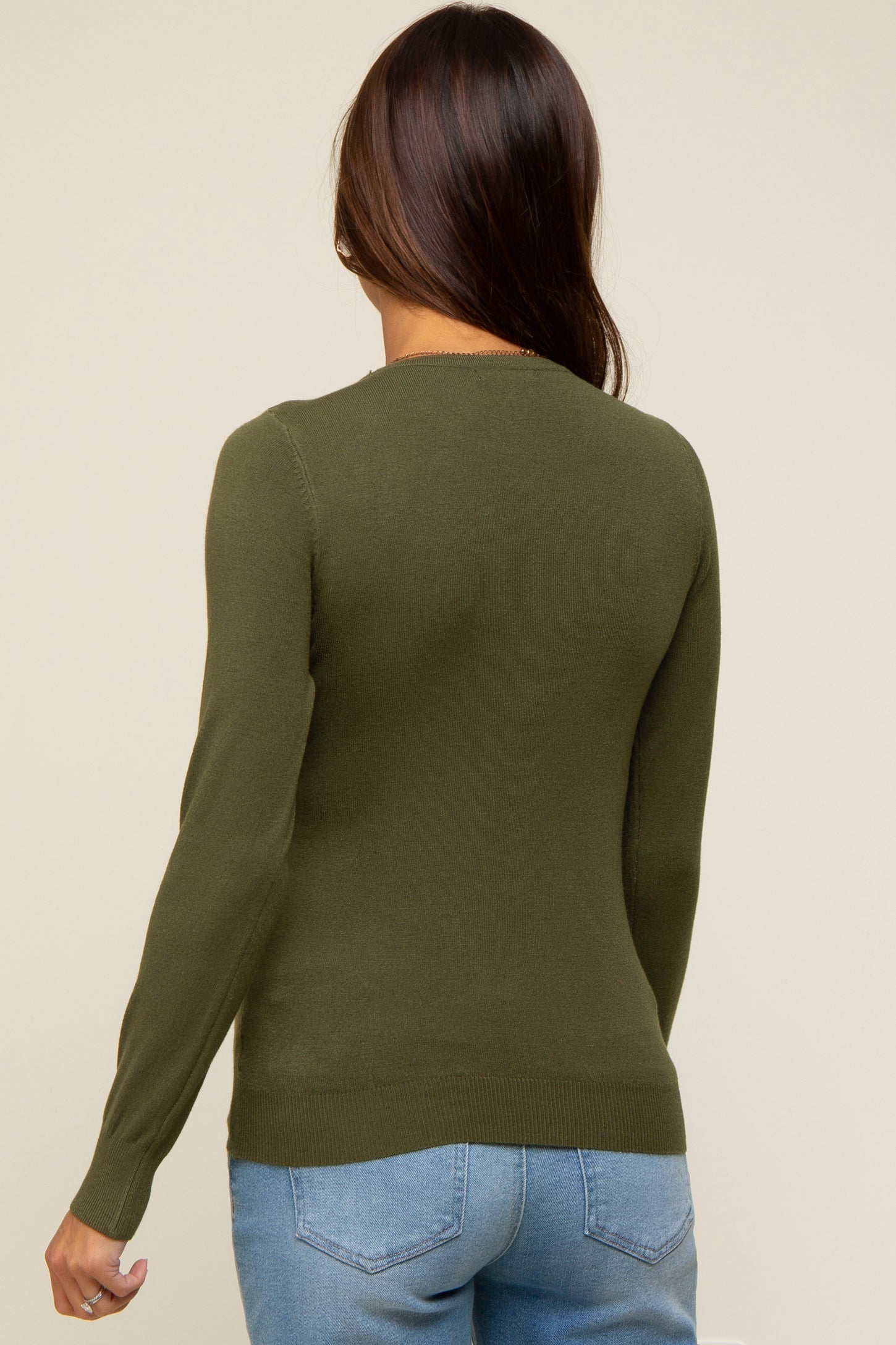 Olive Knit Long Sleeve Maternity Top