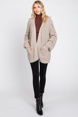Taupe Chunky Knit Cardigan