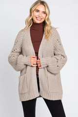 Taupe Chunky Knit Cardigan
