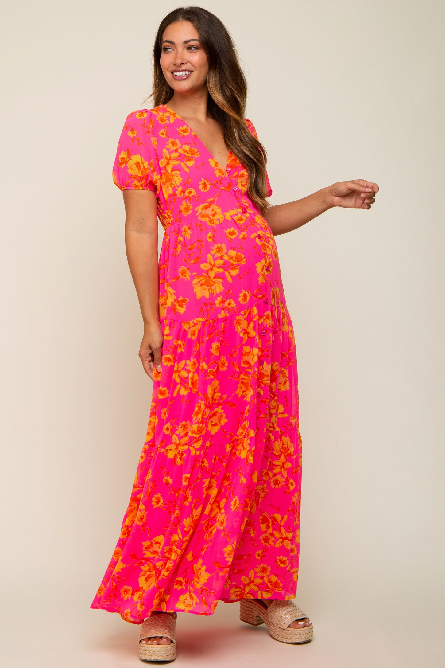 neon pink maternity dress Hot Pink Maternity Dress Annahandbridal