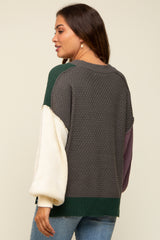 Ivory Multicolor Colorblock Maternity Sweater