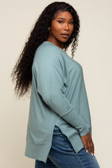 Jade Dolman Sleeve Side Slit Plus Sweater