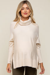 Cream Cowl Neck Dolman Sleeve Maternity Sweater