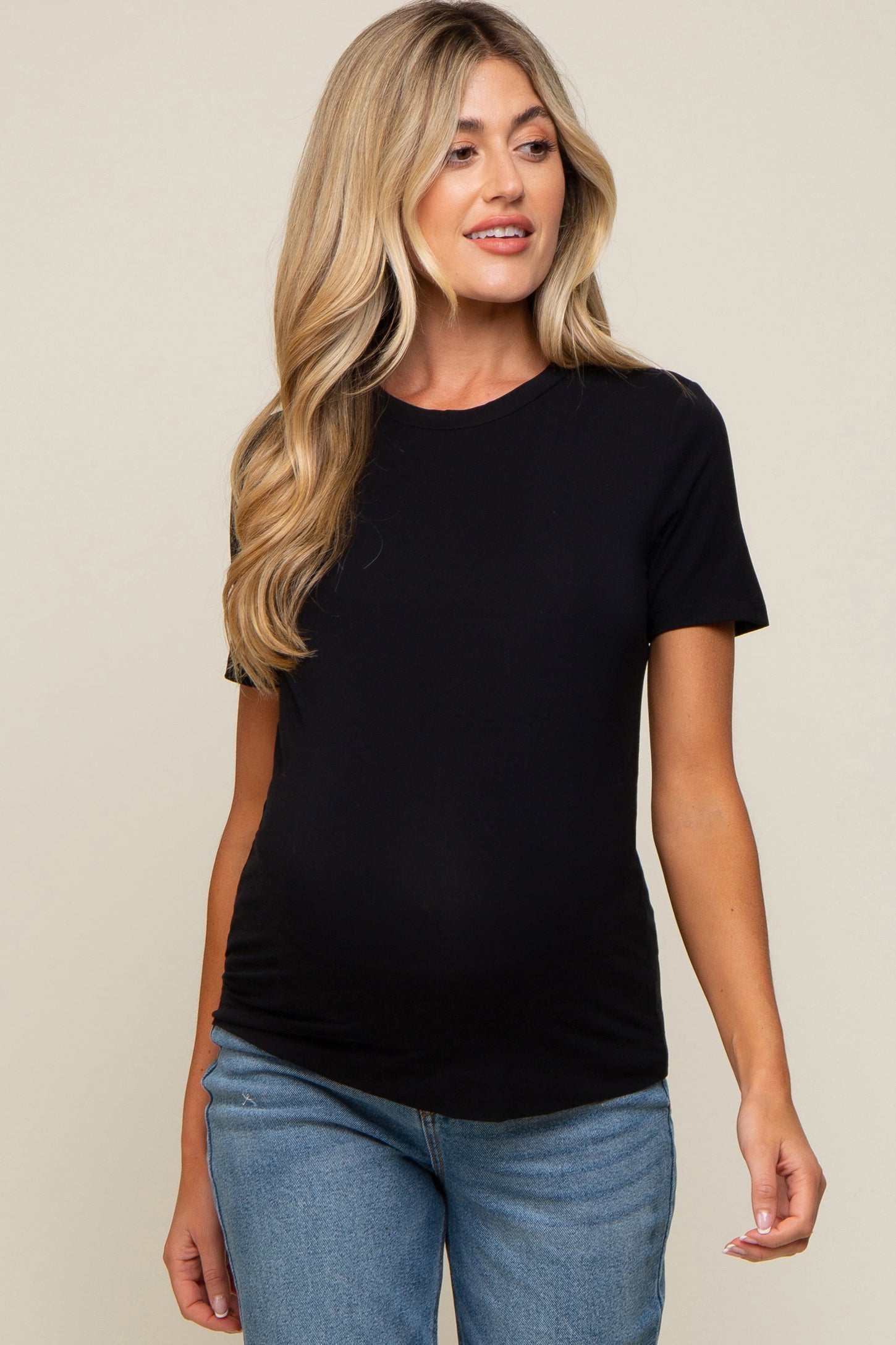 Black Soft Knit Basic Maternity T-Shirt– PinkBlush