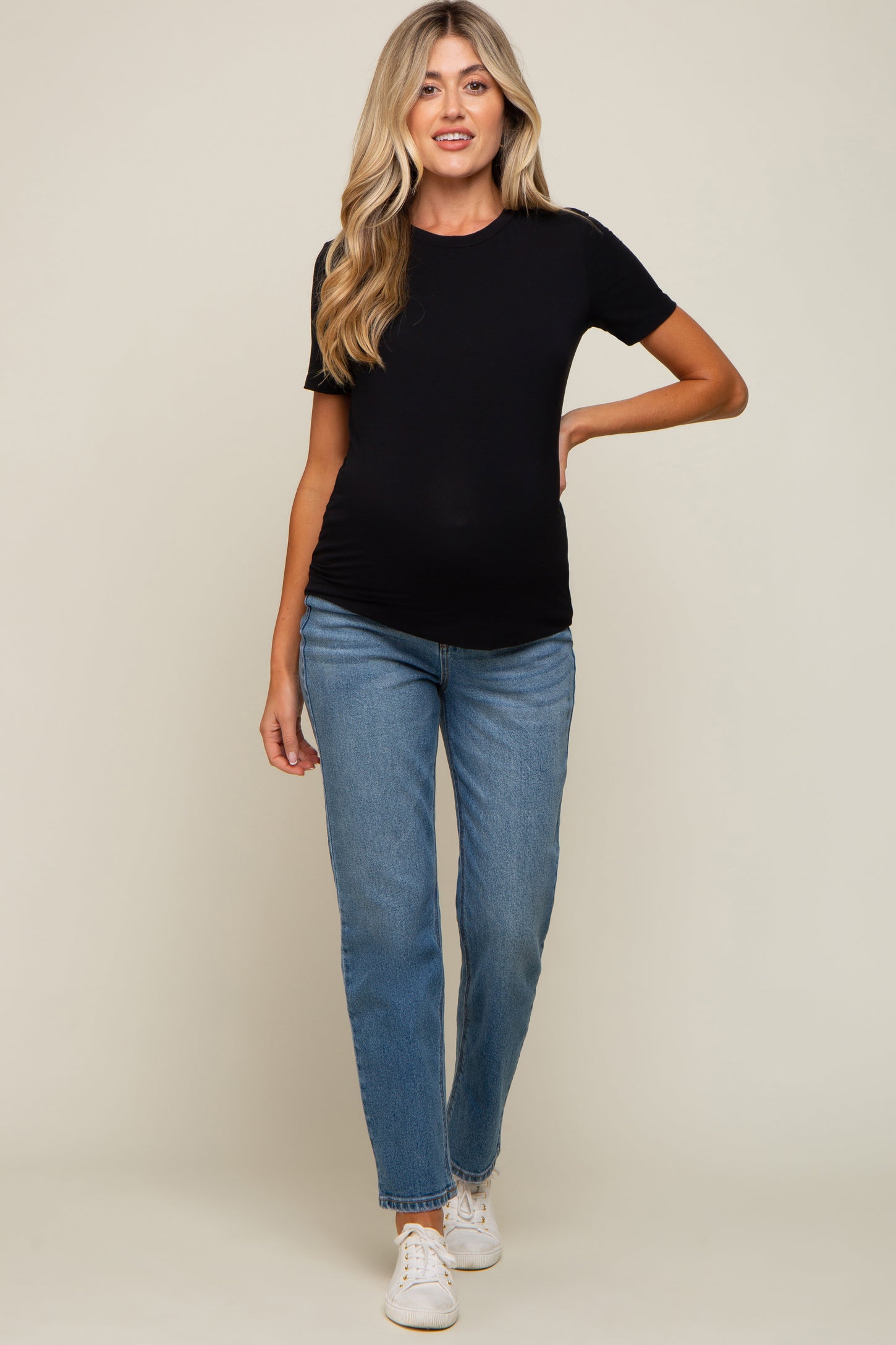 Black Soft Knit Basic Maternity T-Shirt– PinkBlush