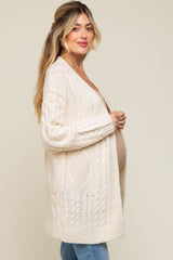 Cream Cable Knit Maternity Cardigan